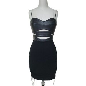 COPY - Bailey 44 Black ponte roma faux leather combo cut out dress size small